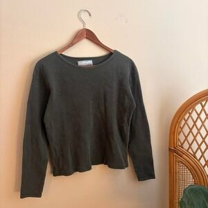 VTG 90's Abercrombie & Fitch Baby Fit Under Wear Green Waffle Thermal Longsleeve